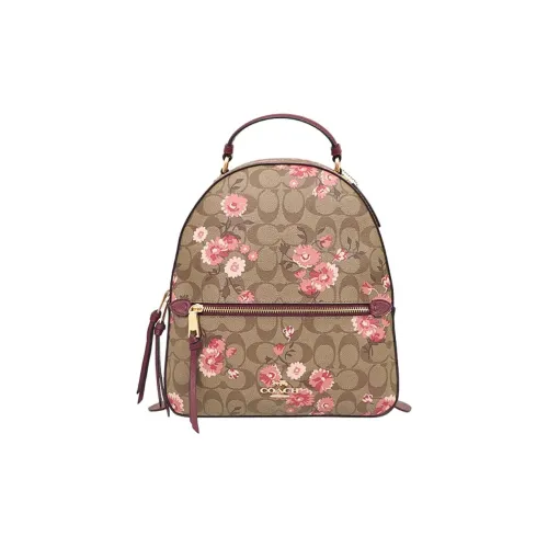 COACH Jordyn Монограмма Холст и Кожа Рюкзак Большой Женский Хаки