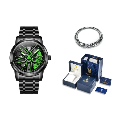 Playboy Мода Toy Collection Кварцевый механизм Стальной ремешок Часы Мужские Часы с циферблатом Skeleton