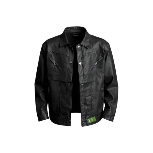 WKOOG Кожа Куртка Пальто Унисекс