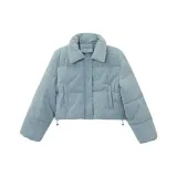 Синий вельвет, хлопковый пуховик