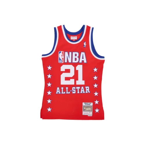 MITCHELL NESS MN Баскетбольная Джерси Фанатская версия Мужская Красная