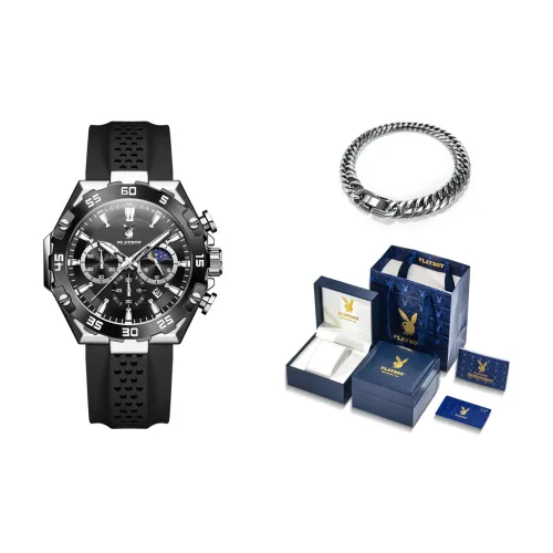 PLAYBOY Collaboration Кварцевый механизм Мужские часы 44,5 мм Черный