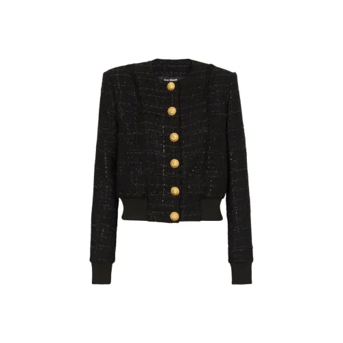 BALMAIN SS24 Куртки Пальто Женские Черный