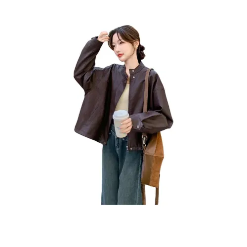 H YXIANG Кожа Куртка Женская