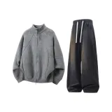 Топ Фотиния Серый + Черные Штаны