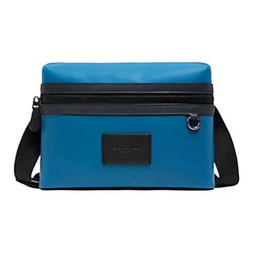 COACH Коровья кожа Ведрообразная сумка Сумка через плечо Маленькая Мужская Синяя