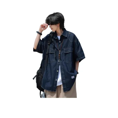 PWUE Темно-синий Унисекс Рубашки