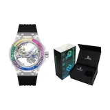 HBR986-Черный ремешок, радужный чехол