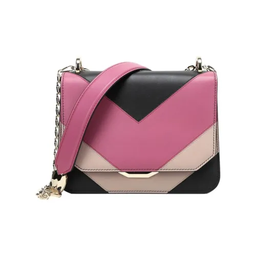 BVLGARI SERPENTI Корова Кожа Плечевая Сумка Женская Черный Фотиния Цвет Аметист Многоцветный