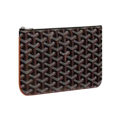 GOYARD Холст Телячья кожа Key Pouch Нано Унисекс Черный Коричневый