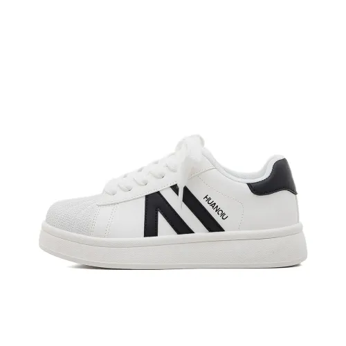 HUANQIU Легкий Дышащий Противоскользящий Низкий Топ Скейтборд Кроссовки Женские Белый Черный