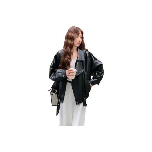 H YXIANG Кожа Куртка Женская