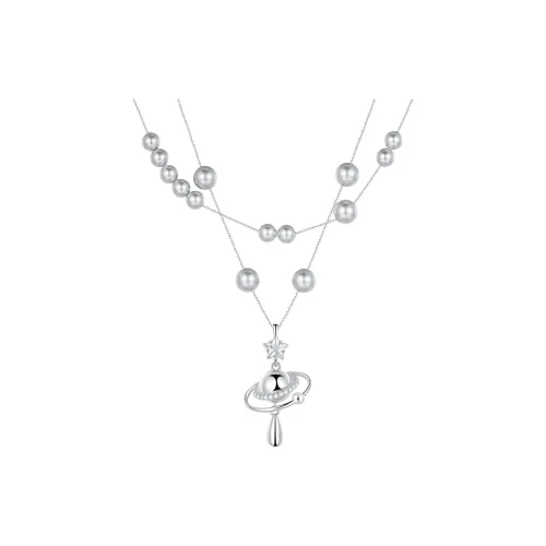 SUN HUNTER Белое золото с покрытием медный+искусственный жемчуг+синтетический кубический цирконий ожерелья женские