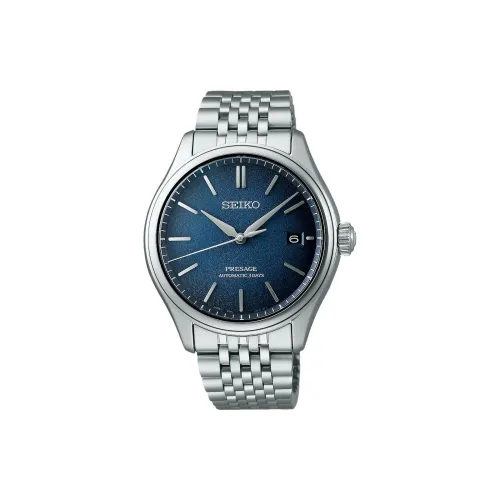 SEIKO Presage Series Автоматический Ручной Механизм Нержавеющая Сталь Ремешок Часы 40,2 мм Мужские Часы Синий Циферблат