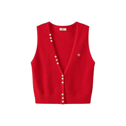 CHUU Настоящий красный женский жилет