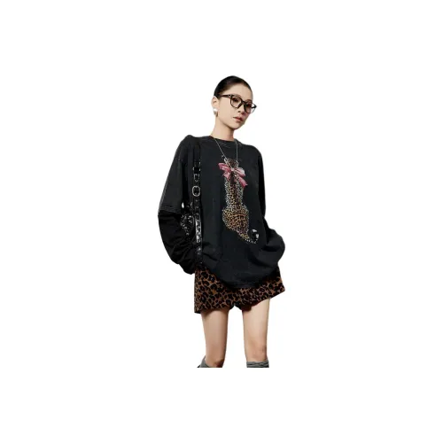 Weekly Промытый Черный T-Рубашка Женская T-Рубашка