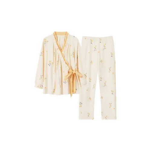 FENTENGCARE Желтый Женские Пижамные Комплекты