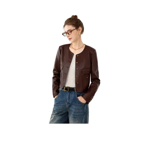 TOUCH Шоколад Женские Кожаные Куртки