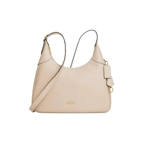 COACH Ella Кожа Сумка на плечо Большая Женская Овсяный