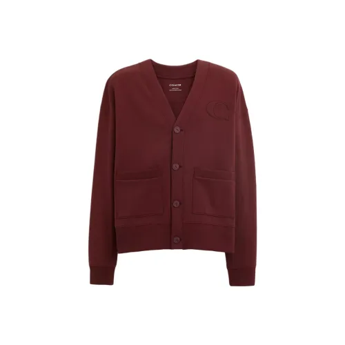 COACH Мужской Трикотаж Бордового Цвета