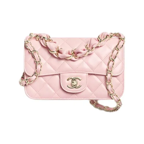 CHANEL Lambskin Сумка через плечо Mini Женская Светло-розовая Красная