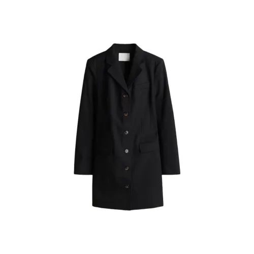 H M Черные Женские Длинные Платья с Длинными Рукавами