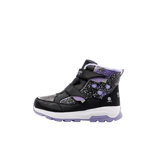 Skechers Kids S Lights Storm Blazer Slip-resistant Ankle Length Children's Boots Black Purple Children Aged 3-7 Years Скачи Кидс S Лайтс Storm Blazer Противоскользящие ботинки с низким верхом для детей Черный Фиолетовый Дети 3-7 лет