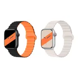 Яблоко с силиконовым ремешком - черный и оранжевый * Звездный свет