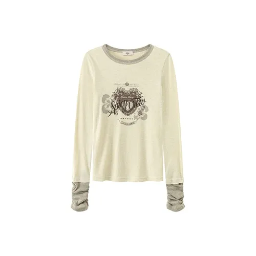 CHUU Абрикос Женские T-рубашки