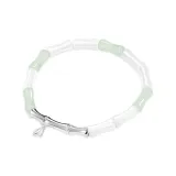 Бамбуковый браслет с бусинами - изумрудно-зеленый