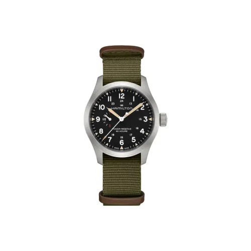 Часы Hamilton с ручным заводом мужские серия Khaki Field 40 мм черный