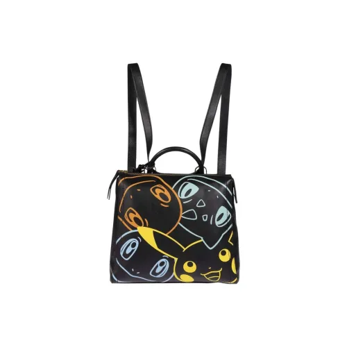 POKEMON Окаменелость Коллаборация Кожа Рюкзак Обычный Женские Черный