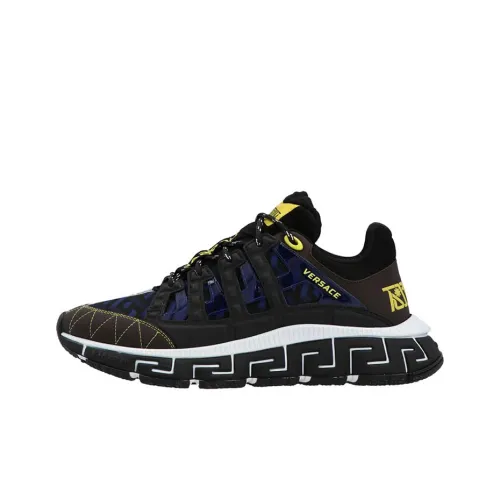 VERSACE Trigreca Low Топ Повседневные Спортивные Кроссовки Мужские Черные