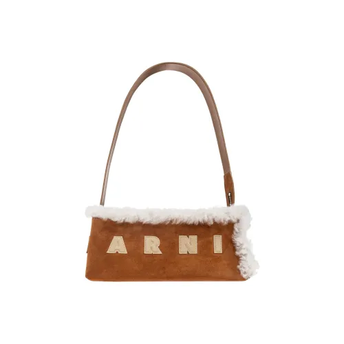 MARNI Телячья кожа Сумка через плечо Женская Коричневая