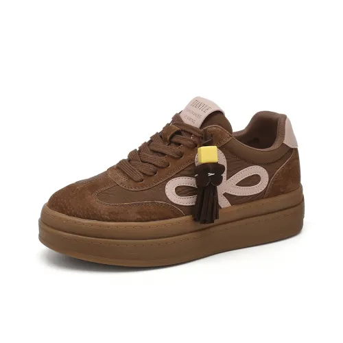 VAEL Уличный Noise Высота Увеличивающий Устойчивый к Износу Противоскользящий Низкий Топ Белый Кроссовки Женские