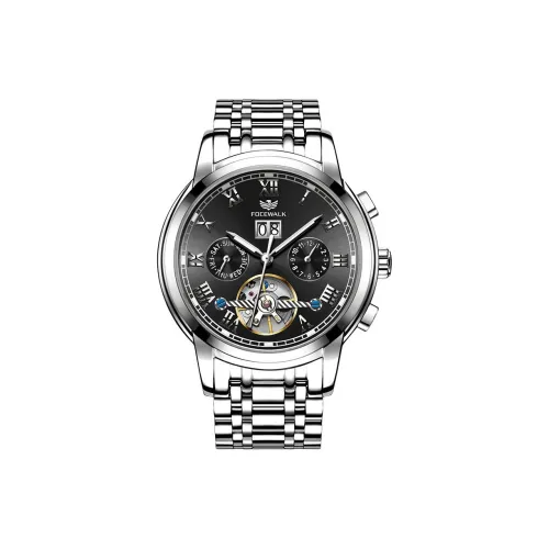 FOCEWALK Механические Мужские Часы 39мм*39мм*14мм Черные