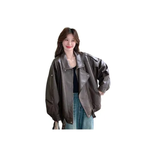 H YXIANG Кожа Куртка Женская