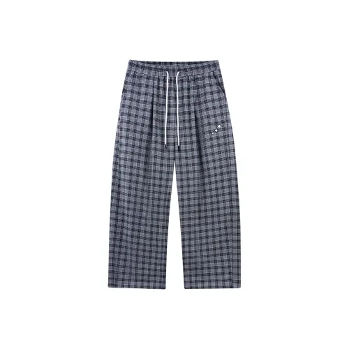 NARTALIY Темно-синие клетчатые унисекс повседневные штаны