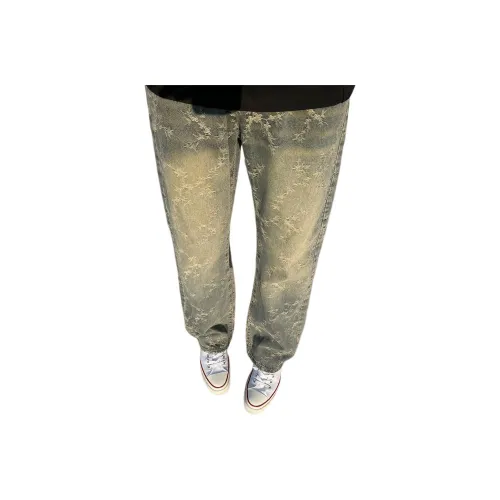 DUATOGE Светлый Винтажный Синий Мужские Джинсы