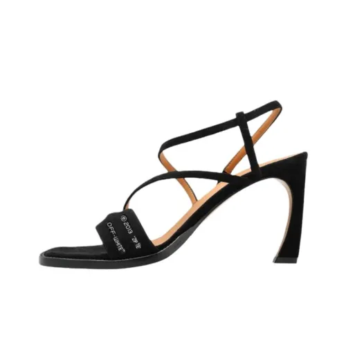 OFF Белый One Ремешок Сандалии 10 см Женские Черный