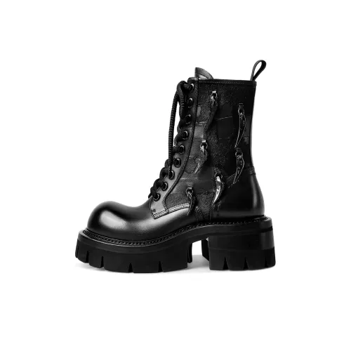 HAOYASENNU Martin Boots Urban Chic Black Women's