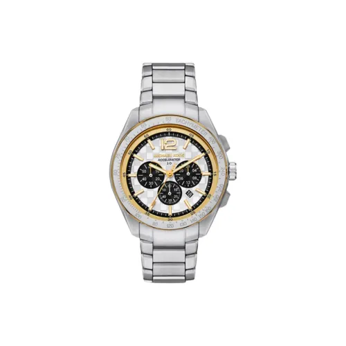 MICHAEL KORS Мужские часы Кварцевый механизм Ремешок из нержавеющей стали 44 мм Белый циферблат