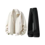 Абрикосовый топ + черные штаны