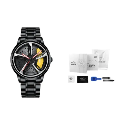 SVJ Кварцевый механизм Часы Мужские Черный циферблат A2051G003