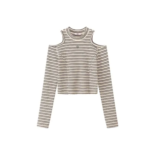 CHUU Черно-белые полосы Женские T-рубашки