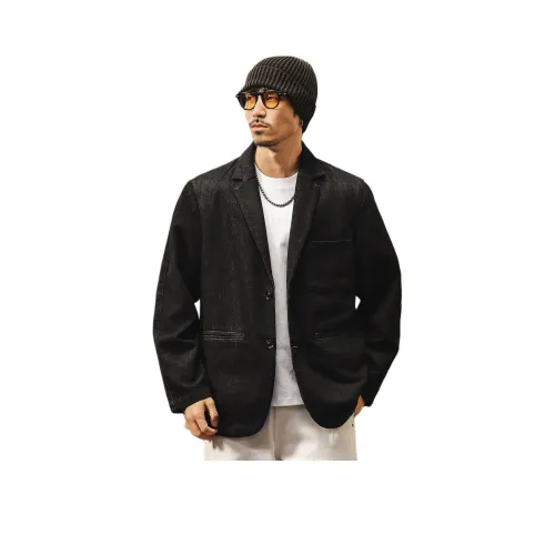 JIELEINUO Синий Черный Мужской Деловой Костюм