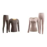 Хаки [Женские Бесшовные Кашемировые Комплекты Одежды] + Кофе [Мужские Бесшовные Кашемировые Комплекты Одежды]