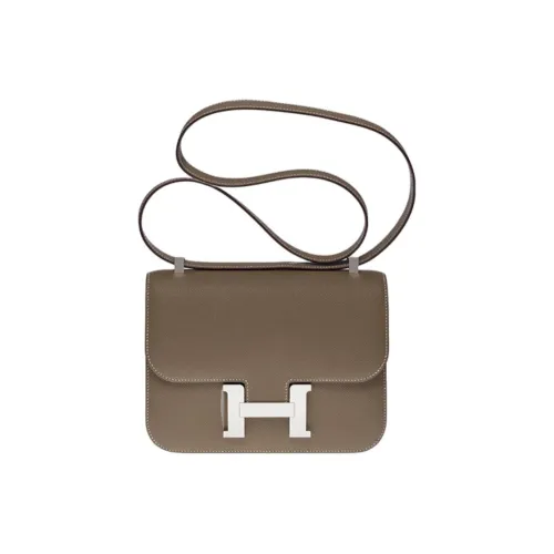 HERMES Constance Эпсомская кожа Сумка через плечо Сумка на плечо Женская 18 ÉToupe Слоновая серый