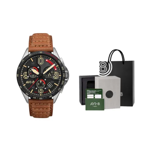 AVI 8 Кварцевый механизм Мужские часы P 51 Mustang 43 мм Черные