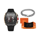 MF0399G Розовый Черный Shell Резиновая лента [Кубинский браслет - Праздничная коробка комплект]